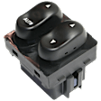 Front, Driver Side Window Switch, Black, 2-Button