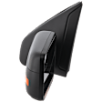 Driver Side Mirror, Power Adjust, Heated, Manual Folding, Textured Black, In-housing Signal Light, Without Memory Recall, No Puddle Light, No Auto-Dimming, With Blind Spot Glass