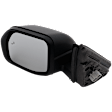 Driver Side Mirror, Power Adjust, Heated, Manual Folding, Textured Black, No Signal Light, No Memory, No Puddle Light, No Auto-Dim, With Blind Spot Detection in Glass