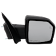 Passenger Side Mirror, Power Adjust, Heated, Manual Folding, Textured Black, In-housing Signal Light, No Memory, With Puddle Light, No Auto-Dim, No Blind Spot Feature