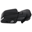 Passenger Side Mirror, Power Adjust, Heated, Manual Folding, Textured Black, In-housing Signal Light, No Memory, With Puddle Light, No Auto-Dim, No Blind Spot Feature
