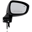 Passenger Side Mirror, Power Adjust, Non-Heated, Manual Folding, Textured Black, No Signal Light, No Memory, No Puddle Light, No Auto-Dim, With Blind Spot Detection in Glass