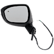 Driver Side Mirror, Power Adjust, Heated, Manual Folding, Paintable, In-housing Signal Light, No Memory, No Puddle Light, No Auto-Dim, With Blind Spot Light in Glass