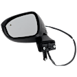 Driver Side Mirror, Power Adjust, Heated, Manual Folding, Paintable, In-housing Signal Light, No Memory, No Puddle Light, No Auto-Dim, With Blind Spot Light in Glass