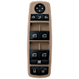 Front, Driver Side Window Switch Coffee