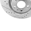 Front, Driver or Passenger Side Brake Disc, Natural Finish, Cross-drilled and Slotted, Vented, 5 Lugs, 356.11 mm