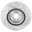 Front, Driver or Passenger Side Brake Disc, Natural Finish, Cross-drilled and Slotted, Vented, 5 Lugs, 356.11 mm