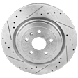 Rear, Driver or Passenger Side Brake Disc, Cross-drilled and Slotted, Vented, 5 Lugs, 14.37 in. Disc Diameter, Pro-Line Series