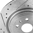 Rear, Driver or Passenger Side Brake Disc, Cross-drilled and Slotted, Vented, 5 Lugs, 14.37 in. Disc Diameter, Pro-Line Series