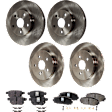 4-Wheel Set Front and Rear Brake Disc and Pad Kit, Plain Surface 5 Lugs Front-255.02 mm/Rear-259.08 mm Ceramic Pro-Line Series, Includes (4) Disc and (2) Pad Set