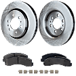 2018 Ford Expedition - 2-Wheel Set Front Brake Disc and Pad Kit, Plain Surface, 6 Lugs, 350.01 mm, 3.5L 6Cyl, Includes (2) Disc and (1) Pad Set
