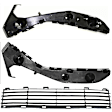 2004-2009 Toyota Prius - 3-Piece Kit Front, Driver and Passenger Side, Lower Bumper Grille, Textured Black, Includes (2) Bumper Bracket and (1) Bumper Grille