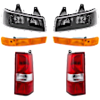 2003 Chevrolet Express 3500 - 6-Piece Kit Driver and Passenger Side Halogen Tail Light, With bulb(s), OE Replacement,  Includes (2) Headlight, (2) Parking Light, and (2) Tail Light