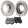 2004 Toyota 4Runner - 4-Piece Kit Front Brake Disc and Pad Kit, Cross-drilled and Slotted, 6 Lugs, Ceramic, 319mm  Disc,  Caliper Casting# 13WG, 4.7L 8Cyl, Pro-Line Series  Includes (2) Brake Disc and (1) Brake Pad Set