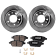 2-Wheel Set Rear Brake Disc and Pad Kit, Plain Surface 5 Lugs 279.65 mm Ceramic Pro-Line Series, Includes (2) Disc and (1) Pad Set
