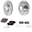 4-Wheel Set Front and Rear Brake Disc and Pad Kit, Plain Surface, 5 Lugs, Copper-Free Ceramic, Cast Iron, Pro-Line Series, Includes (4) Brake Disc and (2) Brake Pad Set