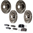 4-Wheel Set Front and Rear Brake Disc and Pad Kit, Plain Surface 5 Lugs Front-327.91 mm/Rear-280.92 mm Copper-Free Ceramic Pro-Line Series, Includes (4) Disc and (2) Pad Set