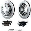 2017 BMW 330i - 2-Wheel Set Rear Brake Disc and Pad Kit, Plain Surface, 5 Lugs, 299.97 mm, Organic, RWD, Exc. M Sport Brakes, Exc. M Sport Package, 2.0L 4Cyl, Includes (2) Disc and (1) Pad Set
