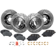 2017 Nissan Maxima Platinum - 8-Piece Kit Front and Rear Brake Disc and Pad Kit, Cross-drilled and Slotted, engdesig: VQ35DE, Naturally Aspirated, GAS, Nissan Engine, 3.5L 6Cyl, Pro-Line Series  Includes (4) Brake Disc and (2) Brake Pad Set