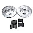 KIT-090221-20 Front Brake Disc and Pad Kit, Cross-drilled and Slotted 5 Lugs 299.97 mm Organic SureStop Performance Replacement
