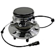 515172 Front, Driver or Passenger Side Wheel Hub, 6 Lugs, With Bearing, Sensor Included, RWD, Problem Solver Series