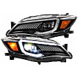 LF2-477 Driver and Passenger Side LED Headlight, With bulb(s), Clear Lens, Black Interior