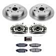 KCOE6977 2-Wheel Set Rear Brake Kit With Calipers, Plain Surface 5 Lugs 285.7 mm Natural Caliper, Ceramic, Z17 OE Replacement, Includes (1) Brake Disc and Pad Kit and (2) Brake Caliper