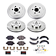 KOE15464DK 4-Wheel Set Front and Rear Brake Disc And Drum Kit, Plain Surface 5 Lugs 200 mm, Z17 OE Replacement, Includes (1) Brake Disc and Pad Kit and (1) Brake Drum and Shoe Kit