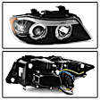 5009005 Driver and Passenger Side Halogen Headlight, With bulb(s), Clear Lens, Black Interior, Signature Series