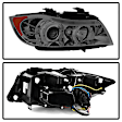 5009029 Driver and Passenger Side Halogen Headlight, With bulb(s), Smoked Lens, Chrome Interior, Signature Series