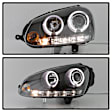 2009-2011 Volkswagen Rabbit - Driver and Passenger Side Halogen Headlight, With bulb(s), Clear Lens, Black Interior, Signature Series
