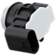Front, Outer Parking Assist Sensor, Angled, 3-Pin Connector, Plugged, with Fastening Ring