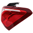 Passenger Side, Outer Halogen Tail Light, With bulb(s), Clear & Red Lens, CAPA Certified