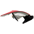 Passenger Side, Outer Tail Light, with Bulb, Halogen, Clear and Red Lens, CAPA CERTIFIED