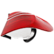 Passenger Side, Outer Tail Light, with Bulb, Halogen, Clear and Red Lens, CAPA CERTIFIED
