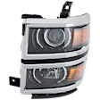 Driver Side Projector Halogen Headlight, With bulb(s), Clear Lens, Black Interior, CAPA Certified