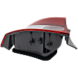 2009-2011 Honda Civic - Driver Side, Outer Tail Light, without Bulb, Halogen, Clear and Red Lens, Sedan
