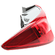Driver Side, Outer Halogen Tail Light, with Bulb, Clear and Red Lens, Except Hybrid Model