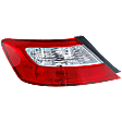 Driver Side Tail Light, without Bulb, Halogen, Clear and Red Lens, Coupe, CAPA CERTIFIED