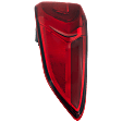 Passenger Side, Outer Tail Light, with Bulb, Halogen, Clear and Red Lens, Standard Type, Except Hybrid Model