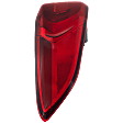 Driver Side, Outer Tail Light, with Bulb, Halogen, Clear and Red Lens, Standard Type, Except Hybrid Model
