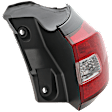 Passenger Side, Outer Tail Light, with Bulb, Halogen, Clear and Red Lens
