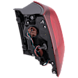 Driver Side, Outer Tail Light, with Bulb, Halogen, Clear and Red Lens, CAPA CERTIFIED