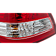 Driver Side Tail Light, with Bulb, Halogen, Clear and Red Lens, Sedan