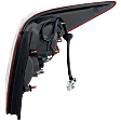 Driver Side Tail Light, with Bulb, Halogen, Clear and Red Lens, Sedan, Standard Type