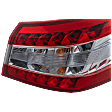 Passenger Side, Outer Tail Light, with Bulb, Halogen, Clear and Red Lens