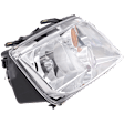 Passenger Side Headlight, without Bulb, Halogen, Clear Lens, with Fog Light Holes