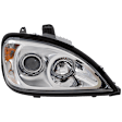 Passenger Side Headlight, with Bulb, Halogen, Chrome Interior, with Angel Eyes, Projector Type