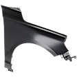 Front, Passenger Side Fender, Black, Steel