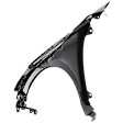 Front, Passenger Side Fender, Black, Steel